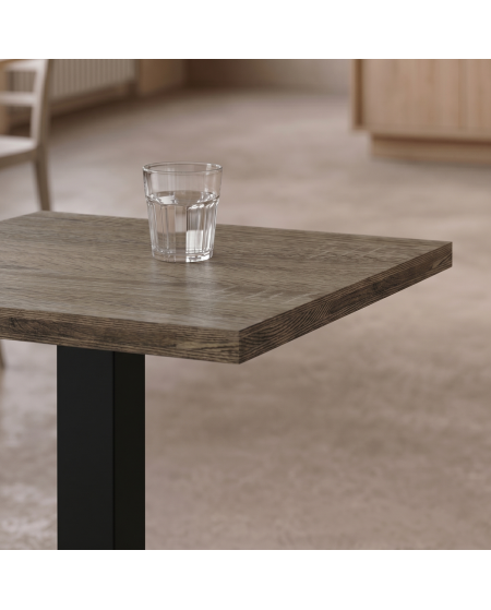 Tisch ALFA S 68x68 Sonoma-Tabac Eiche mit Dark Wood-Kante