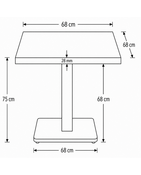 Tisch GIZA 68x68 Cortona Eiche mit Light Wood-Kante