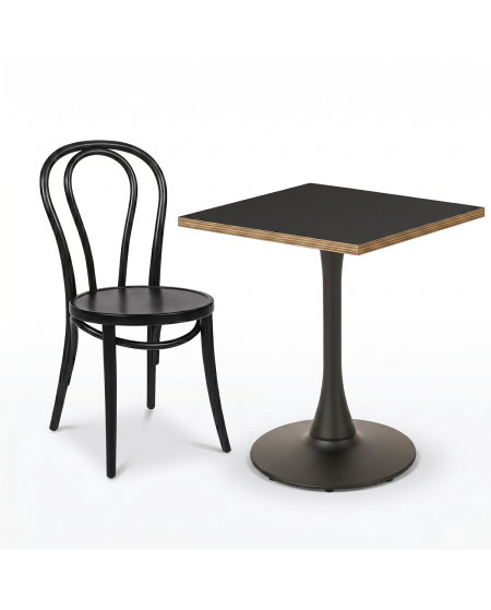Tisch ARIOSO 68x68 Anthrazit mit Multiplex-Kante