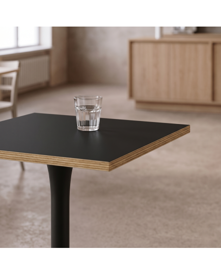 Tisch ARIOSO 68x68 Anthrazit mit Multiplex-Kante