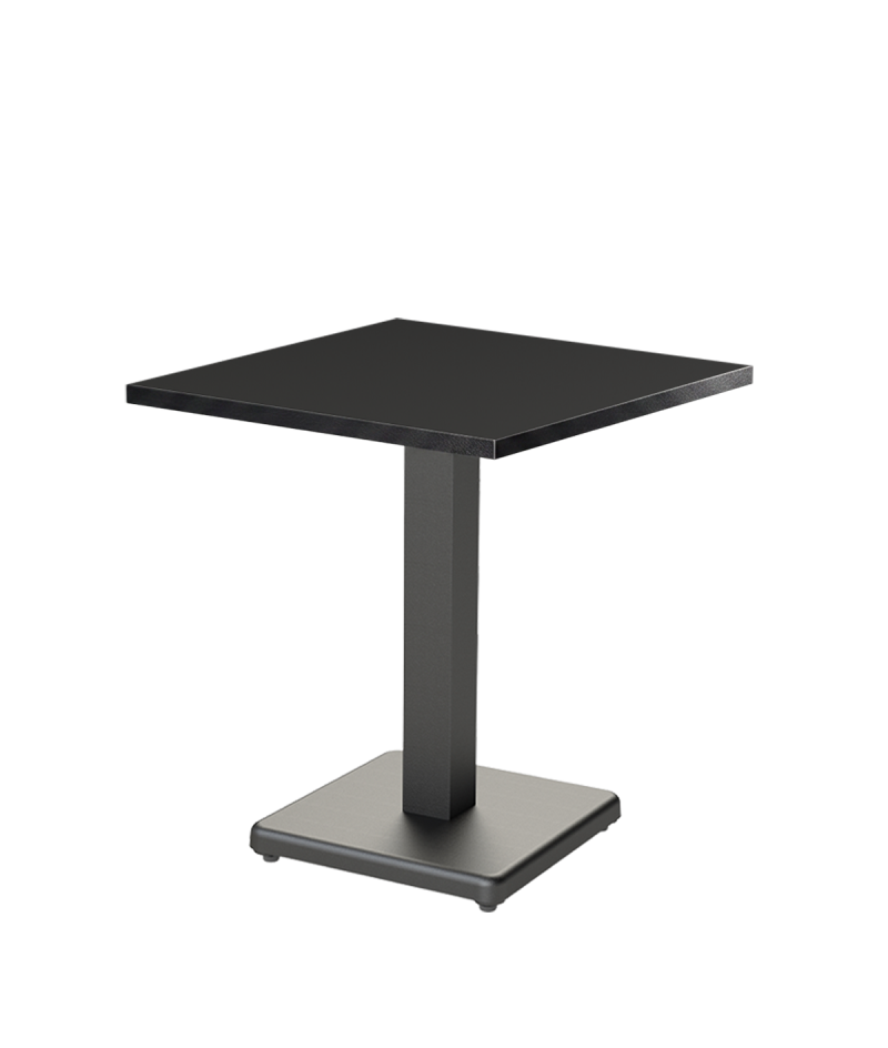 Tisch IMPERIO 68x68 Anthrazit mit Mattschwarzer Kante