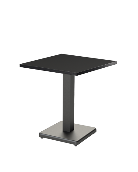 Tisch IMPERIO 68x68 Anthrazit mit Mattschwarzer Kante