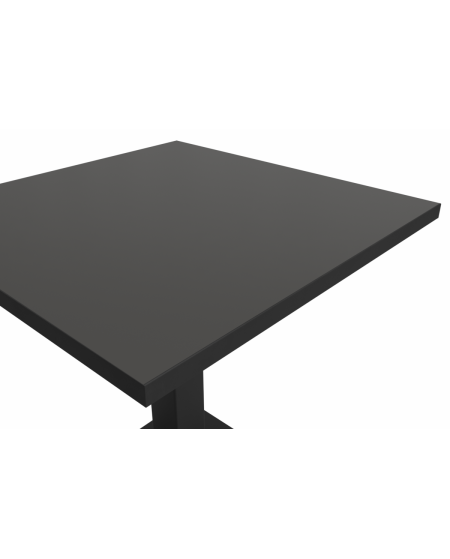 Tisch IMPERIO 68x68 Anthrazit mit Mattschwarzer Kante