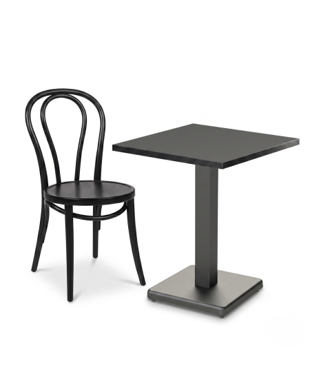 Tisch IMPERIO 68x68 Anthrazit mit Mattschwarzer Kante