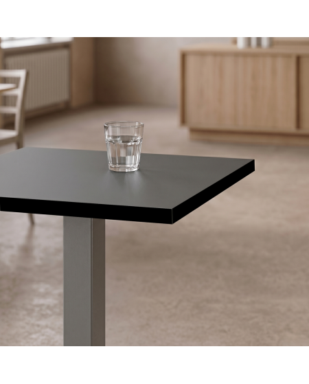 Tisch IMPERIO 68x68 Anthrazit mit Mattschwarzer Kante