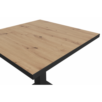 Tisch OMEGA 68x68 Artisan-Eiche mit Mattschwarzer Kante