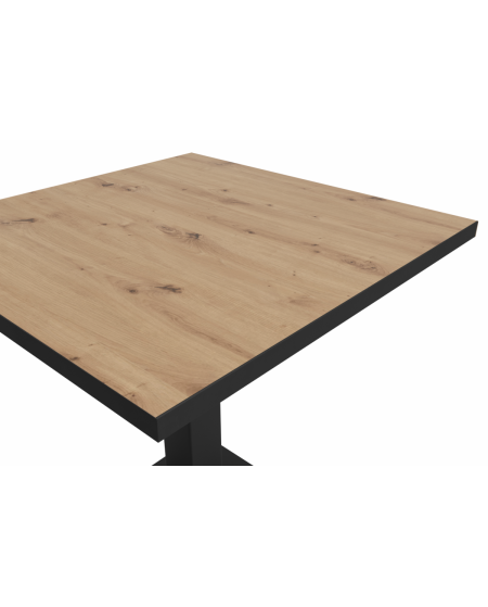 Tisch OMEGA 68x68 Artisan-Eiche mit Mattschwarzer Kante