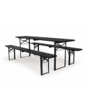 Bierzeltgarnitur in Brauereiqualität WOODY SOLID 220x50 Schwarz