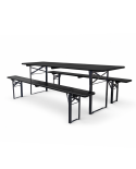 Bierzeltgarnitur in Brauereiqualität WOODY SOLID 220x70 Schwarz