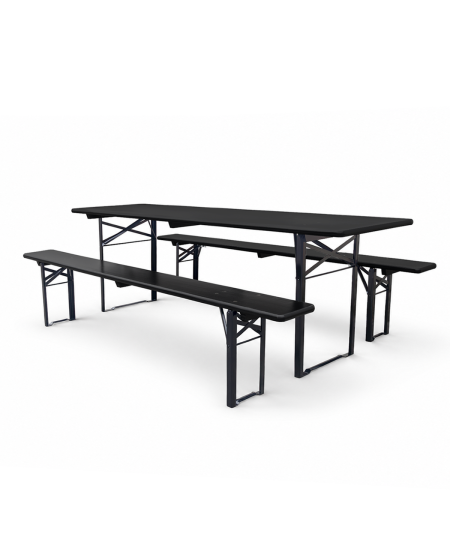 Bierzeltgarnitur in Brauereiqualität WOODY SOLID 220x70 Schwarz