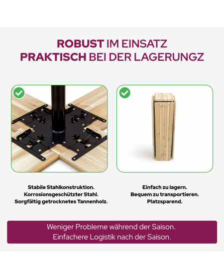 Tisch WOODY CROSS 241x241 Tanne