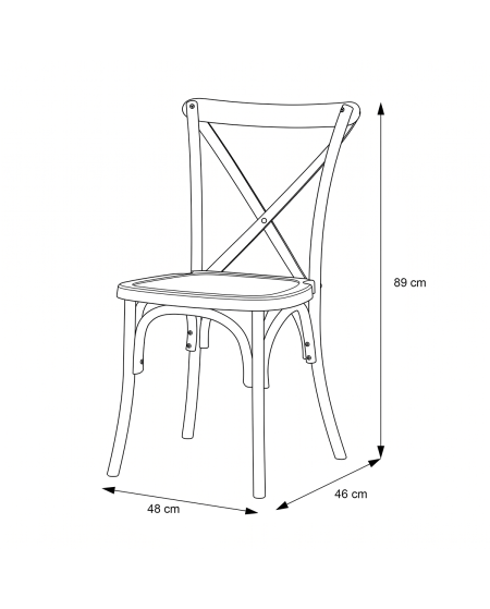 Stuhl CROSS-BACK WOOD Dunkel Rustikal
