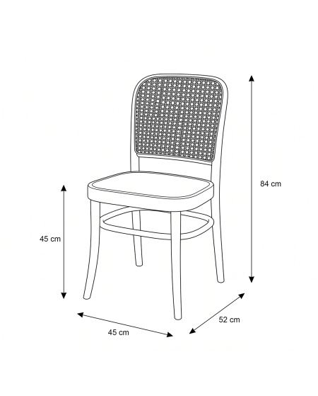 Bugholzstuhl LOOMI 811 Rattan Natur