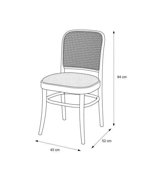 Bugholzstuhl LOOMI 811 Rattan mit braunem Sitz