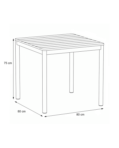 Tisch TERRAZZA 80x80 Dunkelgrau