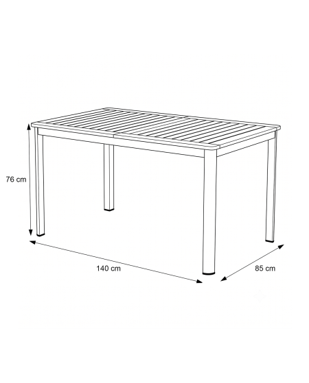 Tisch TERRAZZA 140x85 Dunkelgrau