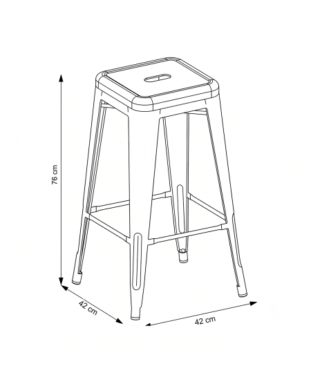 Hocker PARIS Inspiriert Von TOLIX Schwarz