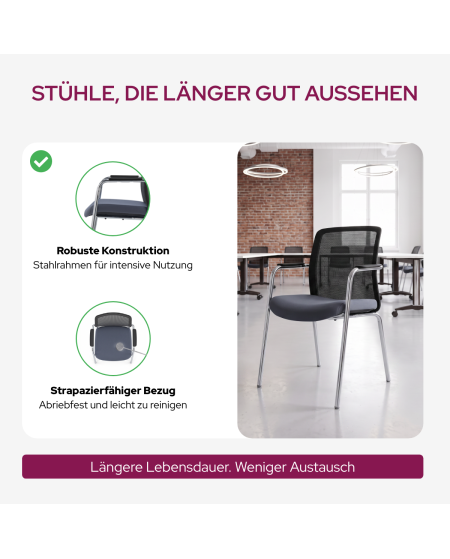 Stuhl LENZO Schwarz-Grau