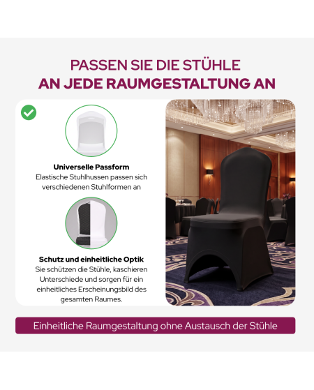 Stuhlhusse SLIMTEX 250 Schwarz