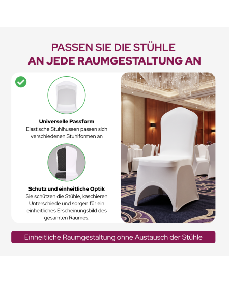 Stuhlhusse SLIMTEX 250 Weiß