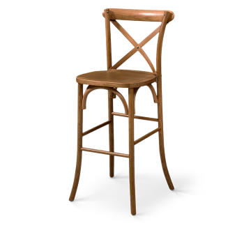 Stuhl CROSS-BACK WOOD BAR Dunkel Rustikal