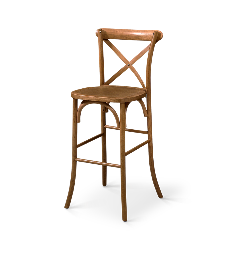 Stuhl CROSS-BACK WOOD BAR Dunkel Rustikal
