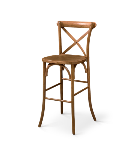 Stuhl CROSS-BACK WOOD BAR Dunkel Rustikal