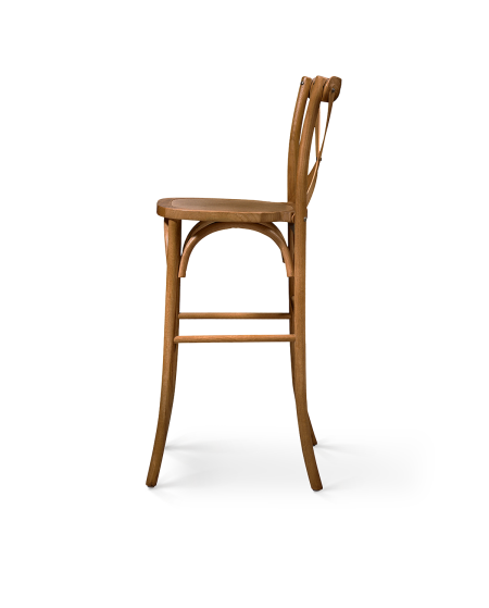 Stuhl CROSS-BACK WOOD BAR Dunkel Rustikal