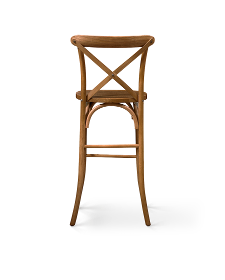 Stuhl CROSS-BACK WOOD BAR Dunkel Rustikal