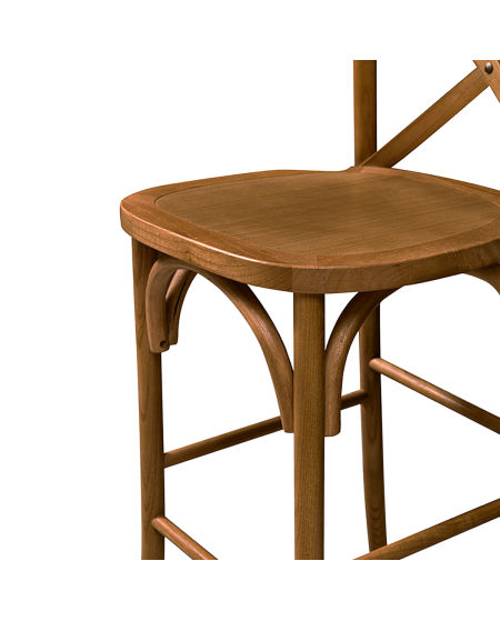 Stuhl CROSS-BACK WOOD BAR Dunkel Rustikal