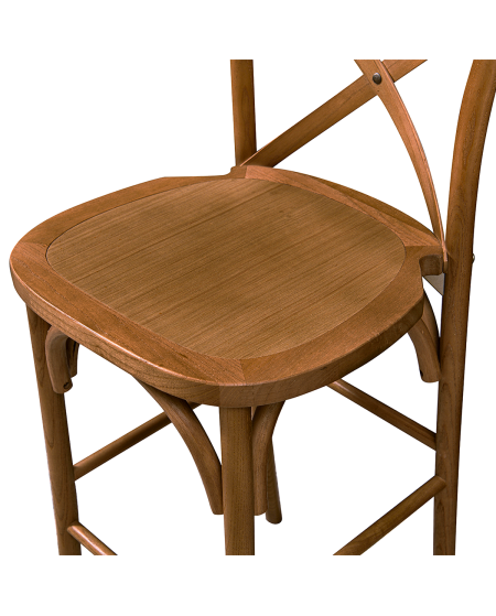 Stuhl CROSS-BACK WOOD BAR Dunkel Rustikal