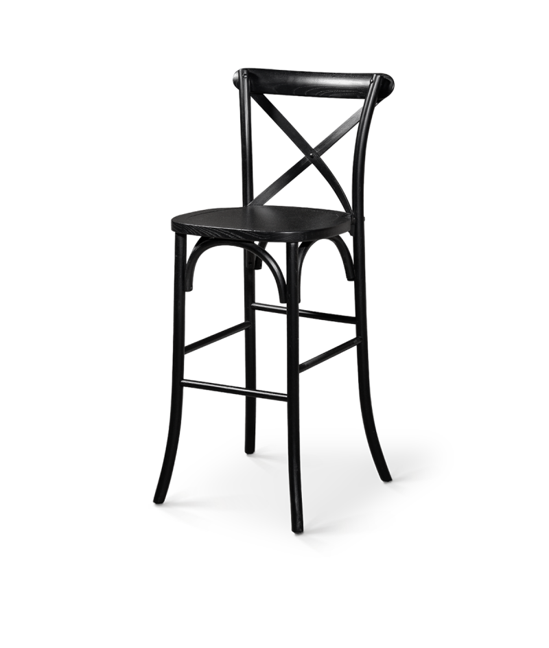 Stuhl CROSS-BACK WOOD BAR Schwarz