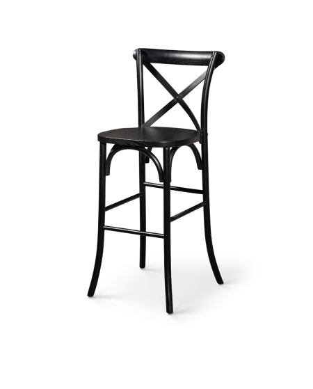 Stuhl CROSS-BACK WOOD BAR Schwarz