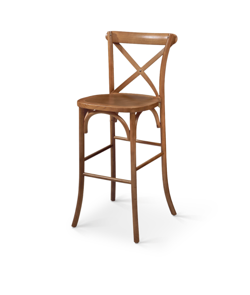Stuhl CROSS-BACK WOOD BAR Hell Rustikal