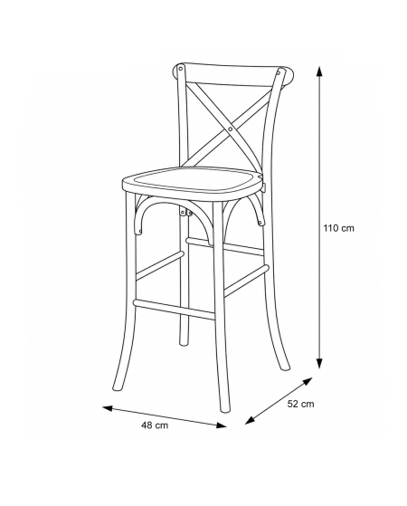 Stuhl CROSS-BACK WOOD BAR Hell Rustikal